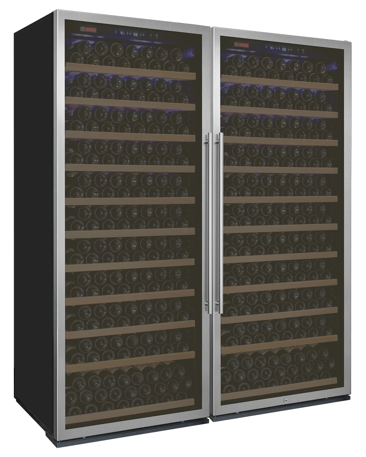 Allavino 63" Wide Vite II Tru-Vino 554 Bottle Dual Zone Stainless Steel Side-by-Side Wine Refrigerator