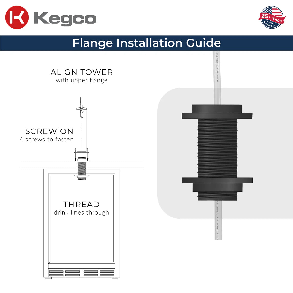 KEGCO 24" Wide Dual Tap Stainless Steel Built-In Right Hinge Kegerator