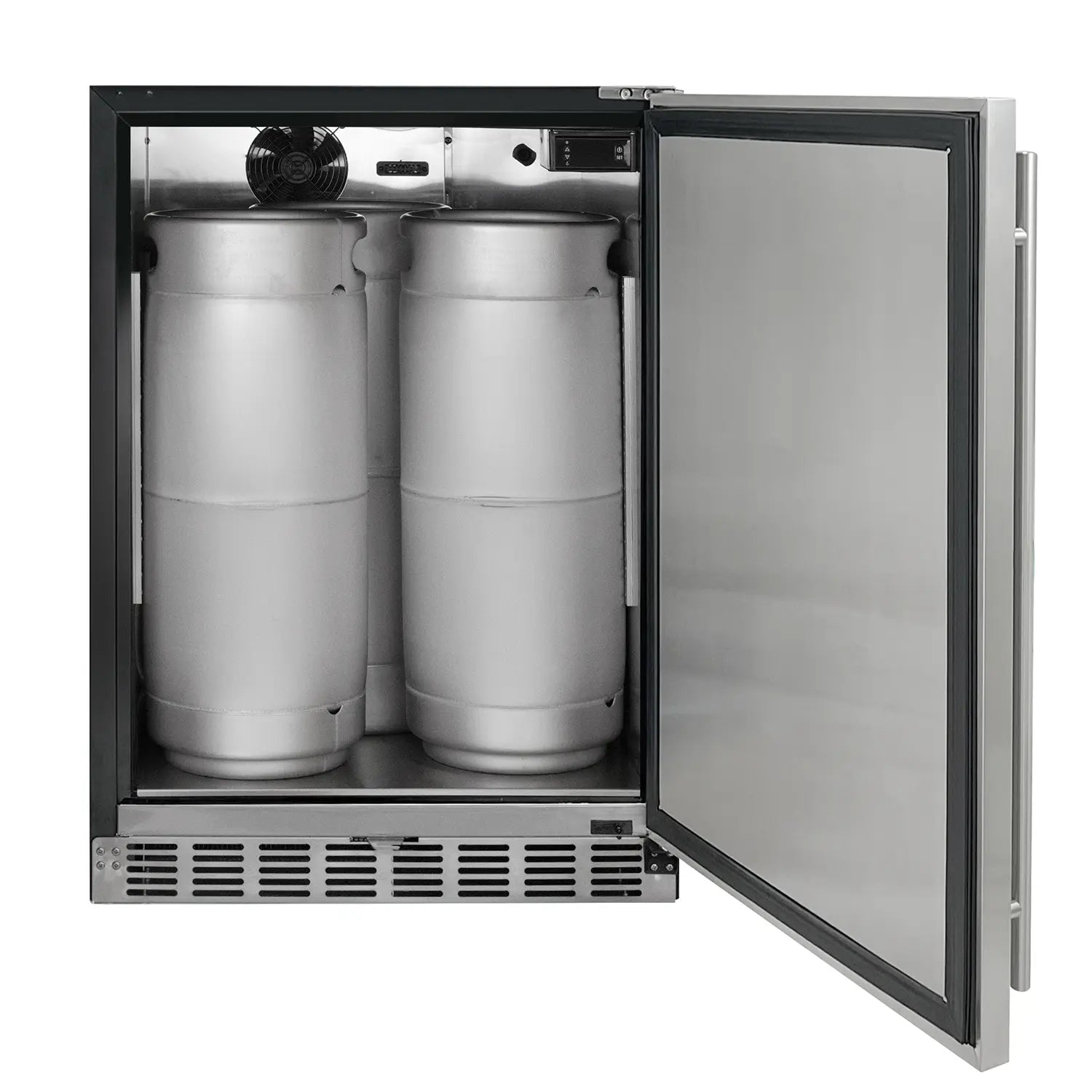 Kegco 24" Wide Single Tap Stainless Steel Built-In Right Hinge Kegerator with Kit