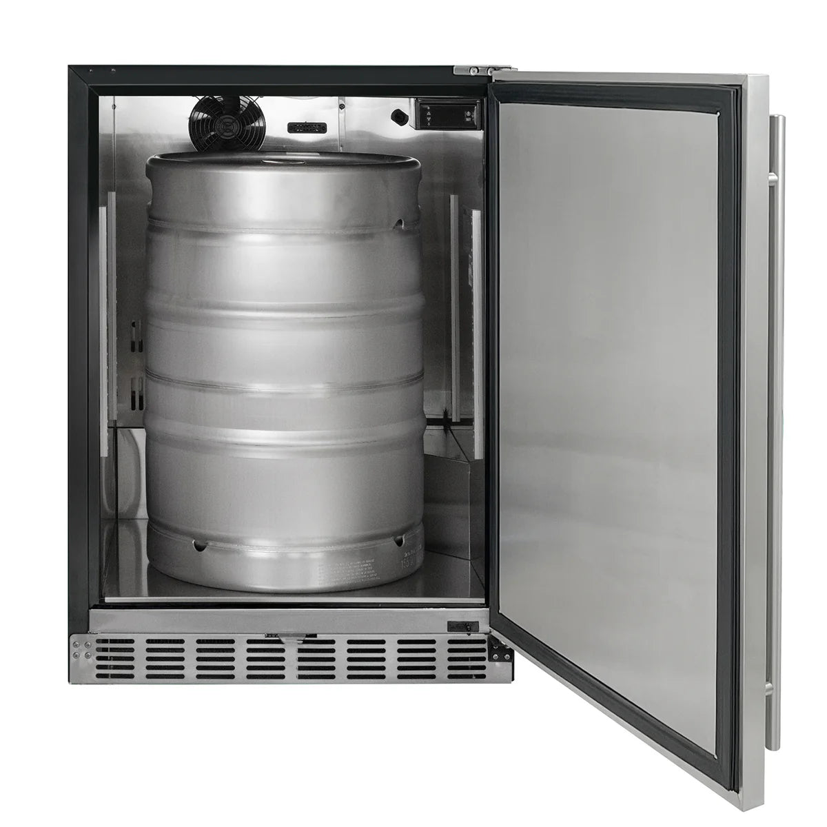 KEGCO 24" Wide Dual Tap Stainless Steel Built-In Right Hinge Kegerator