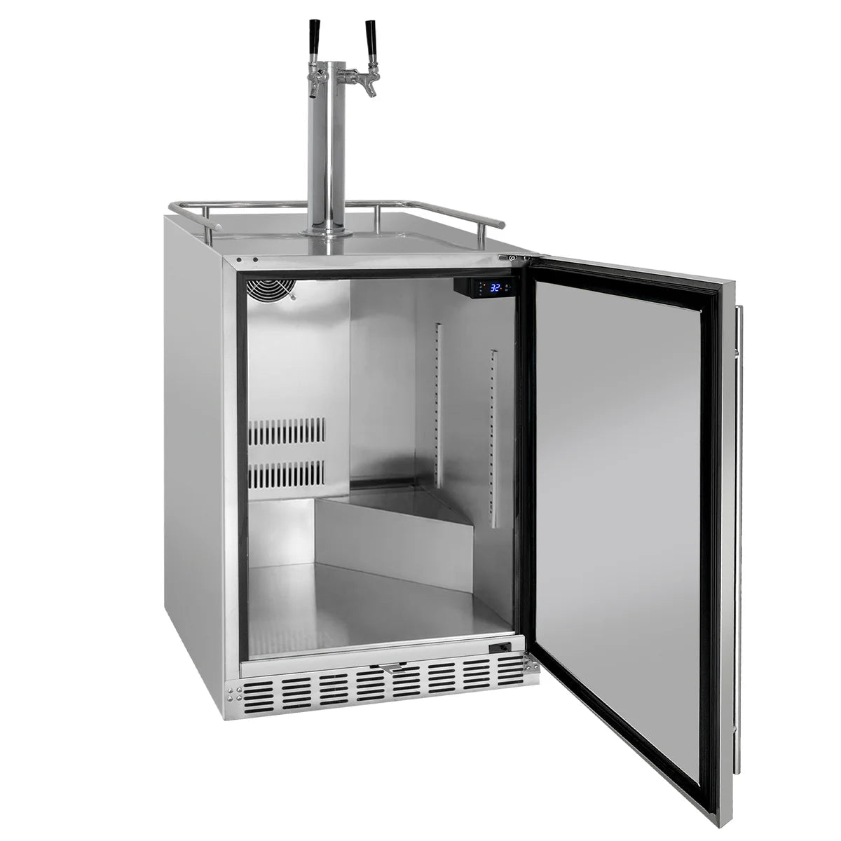 KEGCO 24" Wide Outdoor Dual Tap Built-In Right Hinge Kegerator