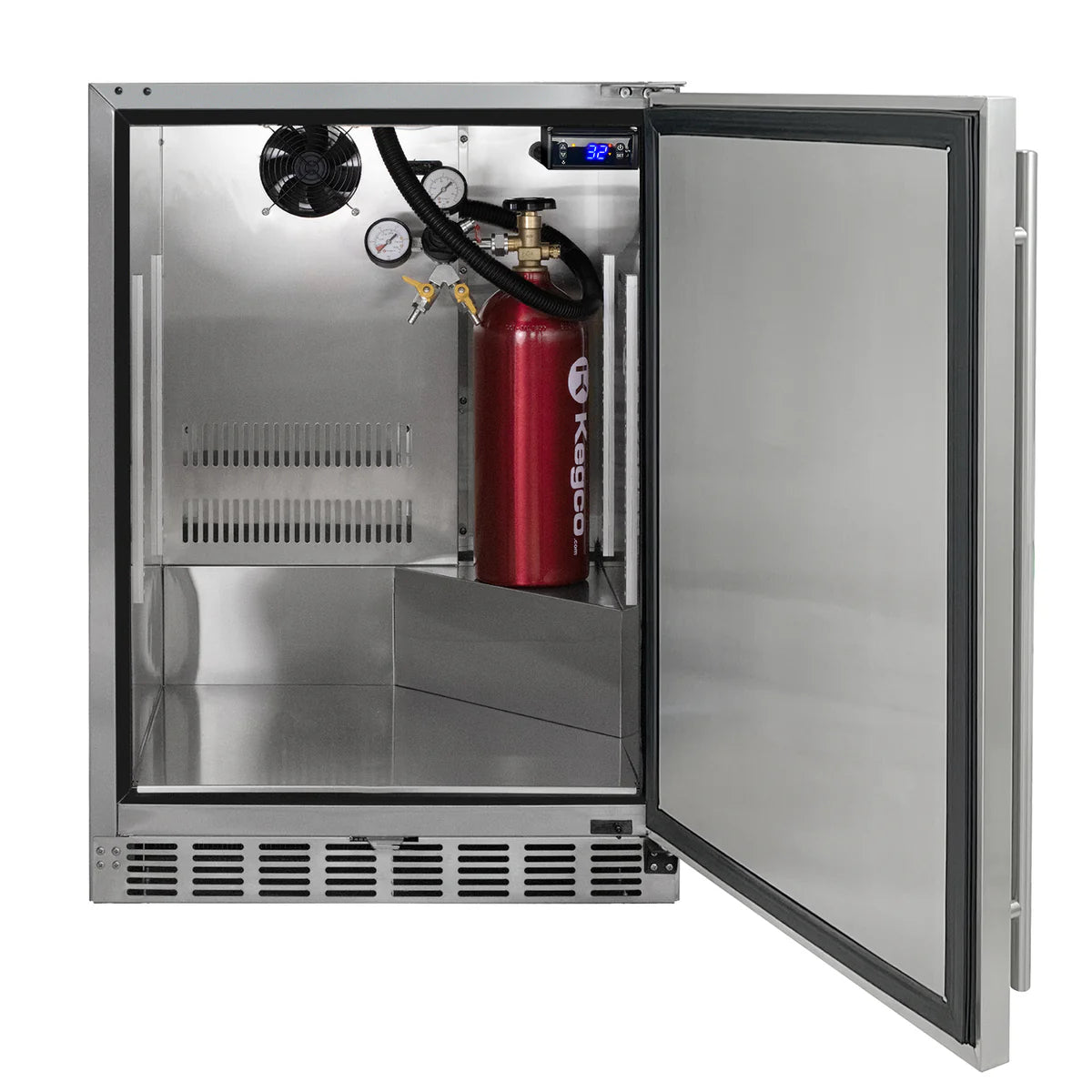 KEGCO 24" Wide Outdoor Dual Tap Built-In Right Hinge Kegerator