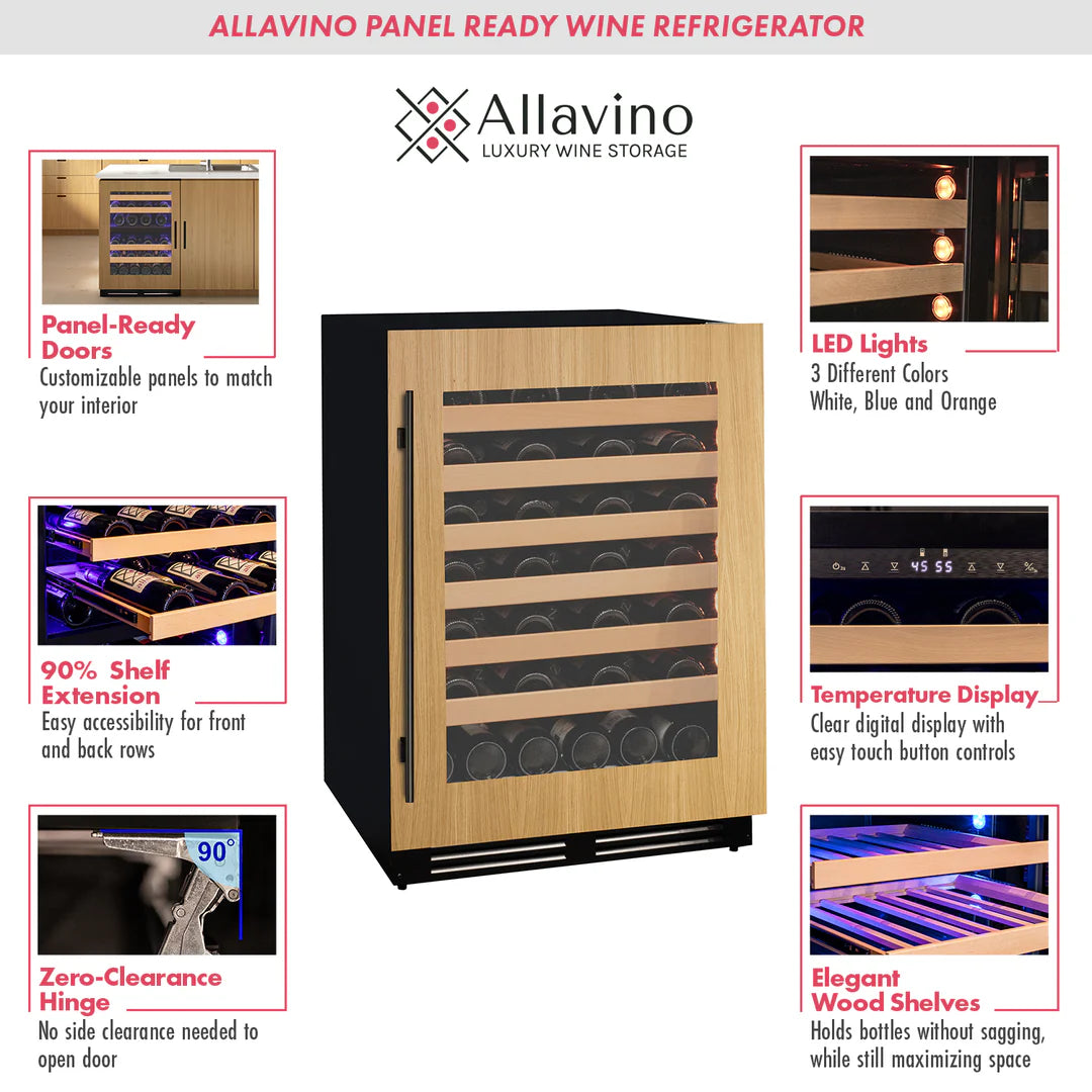 Allavino 24" Single/Dual Zone Panel Ready Wine Refrigerator