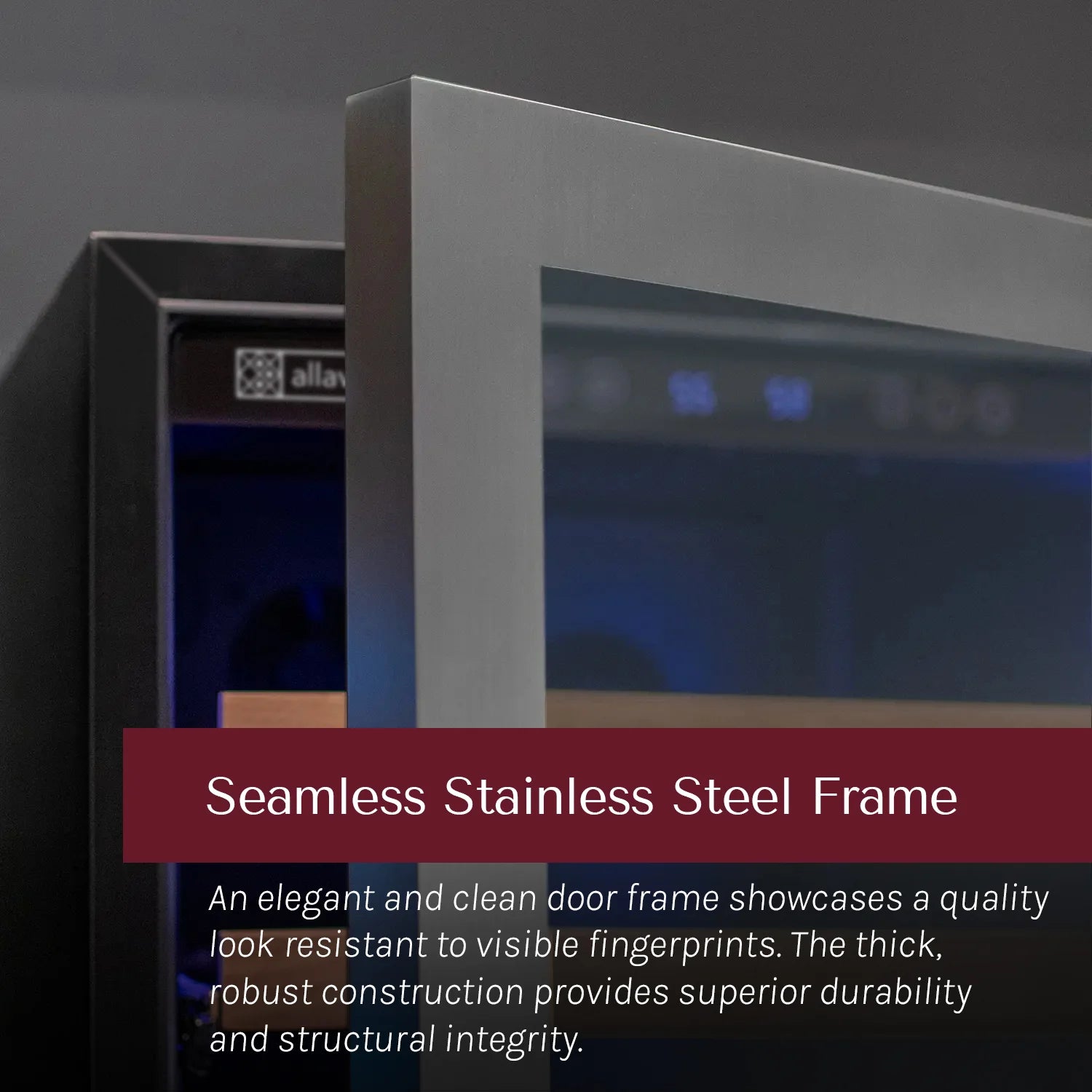 Allavino Reserva Series 163 Bottle 71" Tall Single Zone Right Hinge Stainless Steel Wine Refrigerator