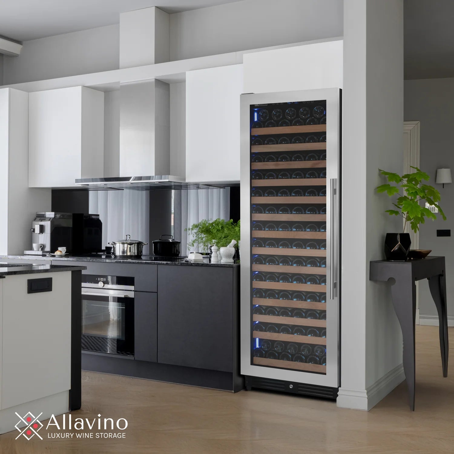 Allavino Reserva Series 163 Bottle 71" Tall Single Zone Right Hinge Stainless Steel Wine Refrigerator
