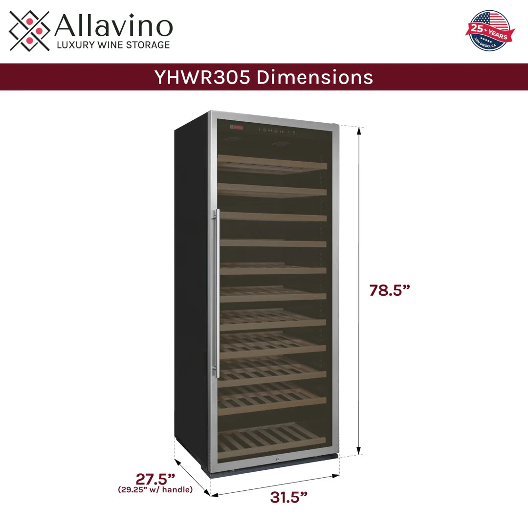 Allavino 32" Wide Vite II Tru-Vino 277 Bottle Stainless Steel Wine Refrigerator