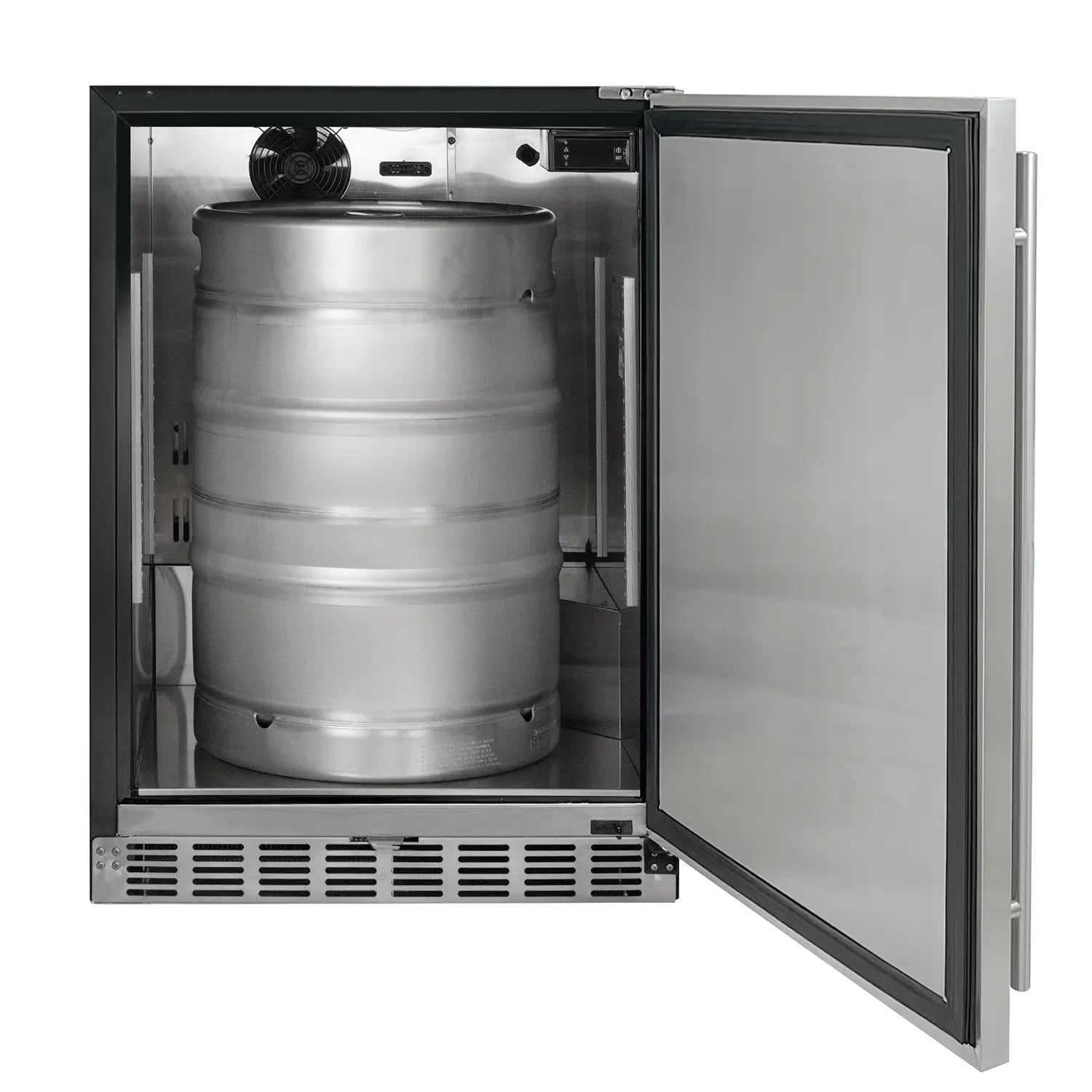 Kegco 24" Wide Single Tap Stainless Steel Built-In Right Hinge Kegerator with Kit