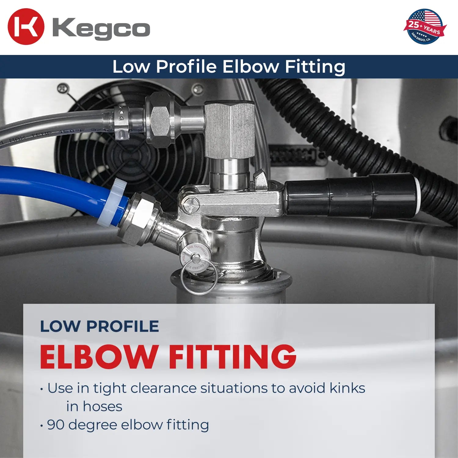 Kegco 24" Wide Single Tap Stainless Steel Built-In Right Hinge Kegerator with Kit