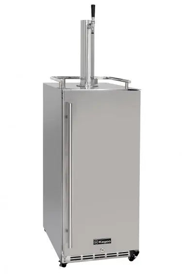 Kegco 15" Wide Outdoor Single Tap Stainless Steel Built-In Commercial Kegerator